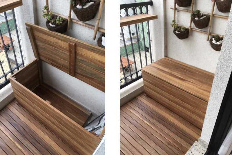 Un Meuble de balcon pratique : le banc rangement