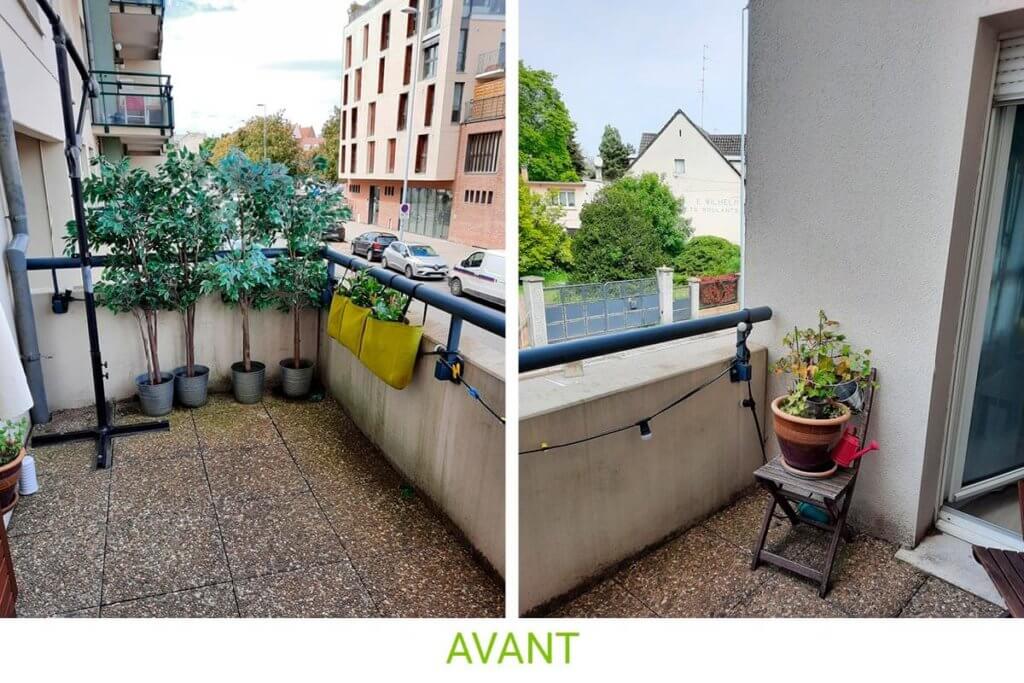 Aménagement d'un balcon à Strasbourg - avant