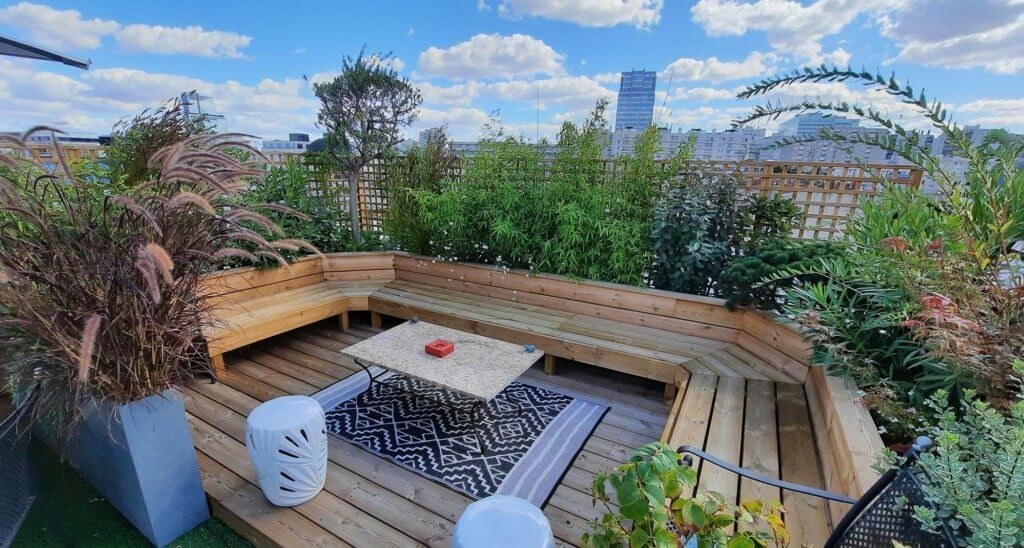 Aménagement d'un Rooftop toit terrasse à Levallois-Perret