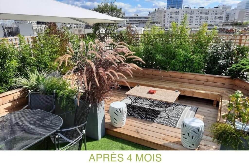 Aménagement extérieur Rooftop après 4 mois