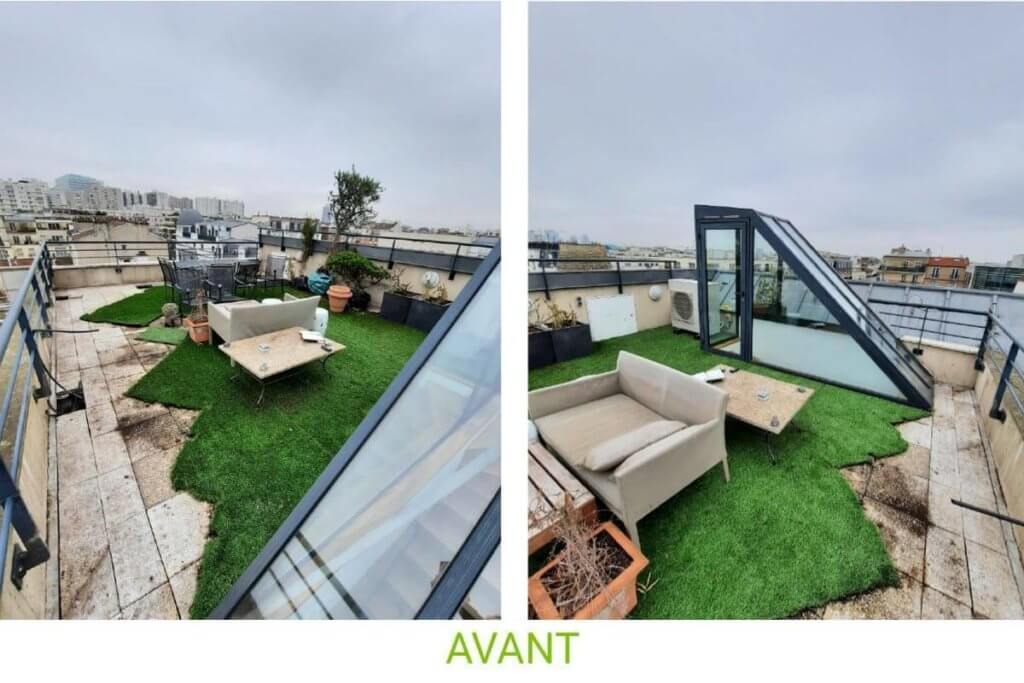 Aménagement extérieur Rooftop à Paris avant chantier